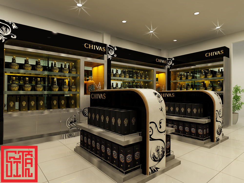 Kệ trưng bày Chivas thiết kế hiện đại, tinh tế