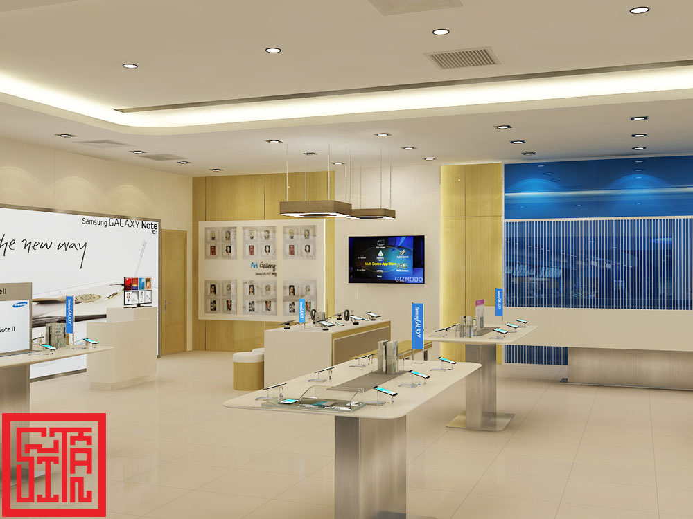  Không gian trải nghiệm sản phẩm Galaxy tại showroom Samsung Vincom B do Sĩ Tấn thiết kế và thi công. 