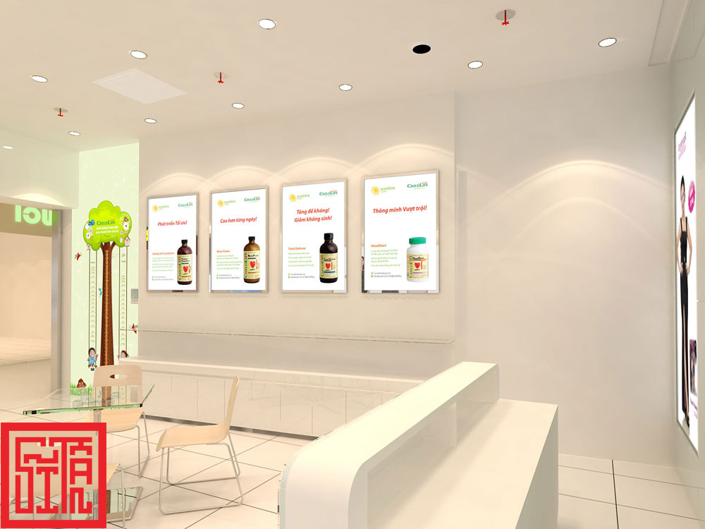 bố trí khu trưng bày sản phẩm Sunshine Care tối ưu ánh sáng