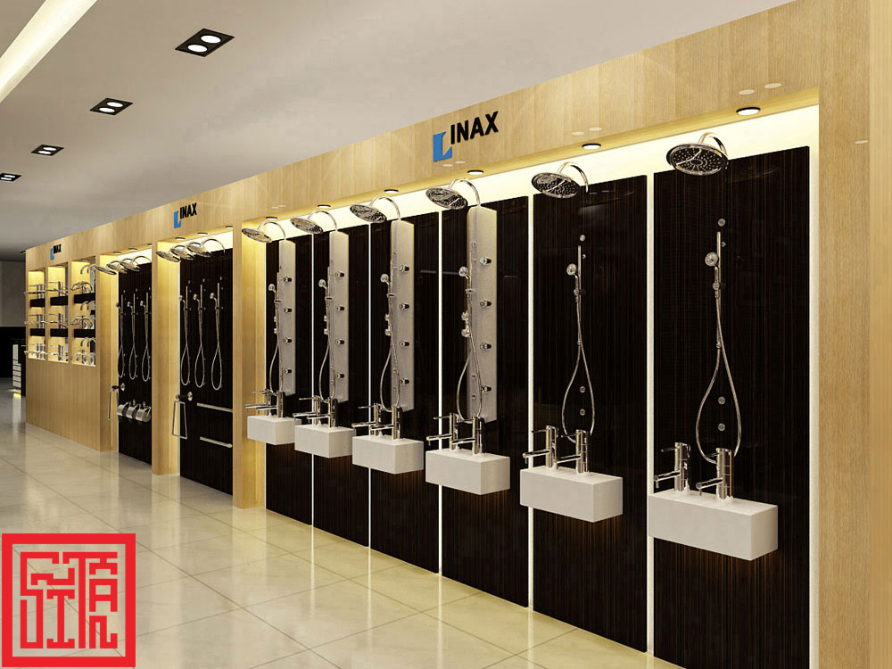 Thiết kế showroom Inax Lý Thường Kiệt với tông màu sáng hiện đại.