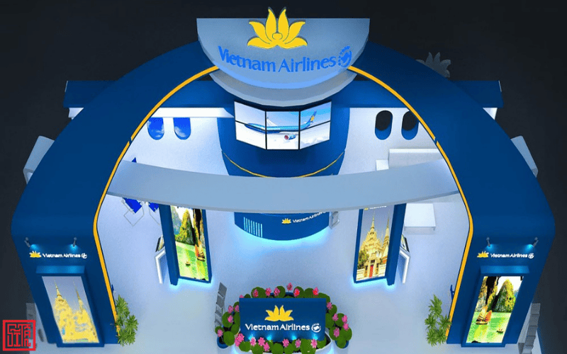 Thiết kế booth trưng bày Vietnam Airlines – Công trình do Nội thất Sĩ Tấn thực hiện