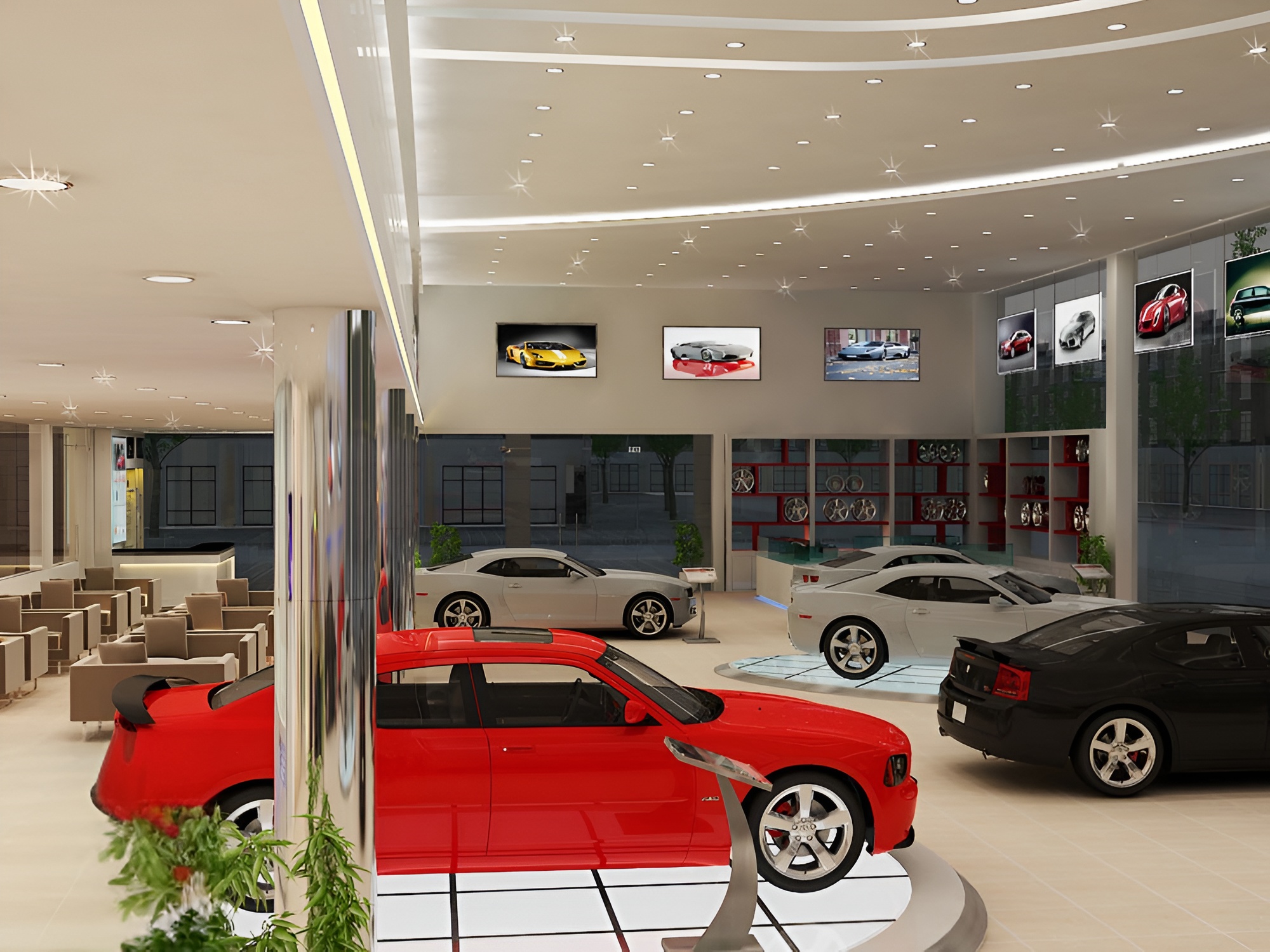 thiết kế thi công showroom oto Sĩ Tấn