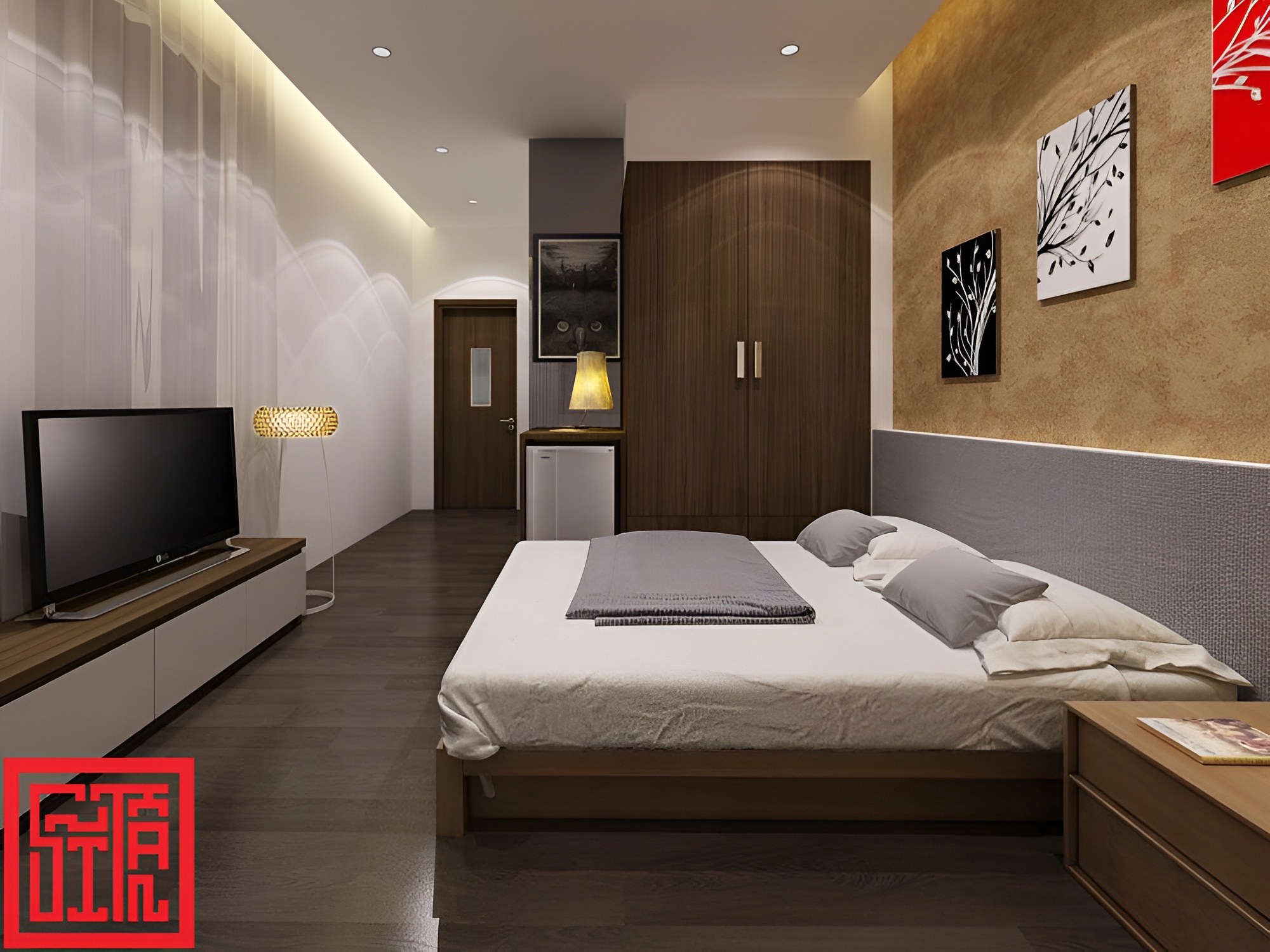 Nội thất phòng ngủ khách sạn cao cấp phong cách sang trọng.