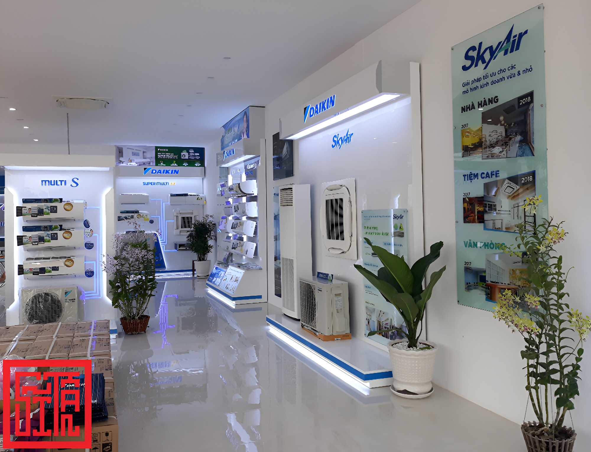 thi công nội thất showroom Daikin Thành Long – không gian trưng bày hiện đại