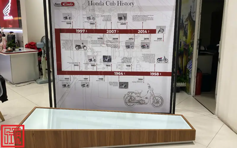 Bục xe trưng bày Honda KWAITEXCO – Sĩ Tấn thi công.