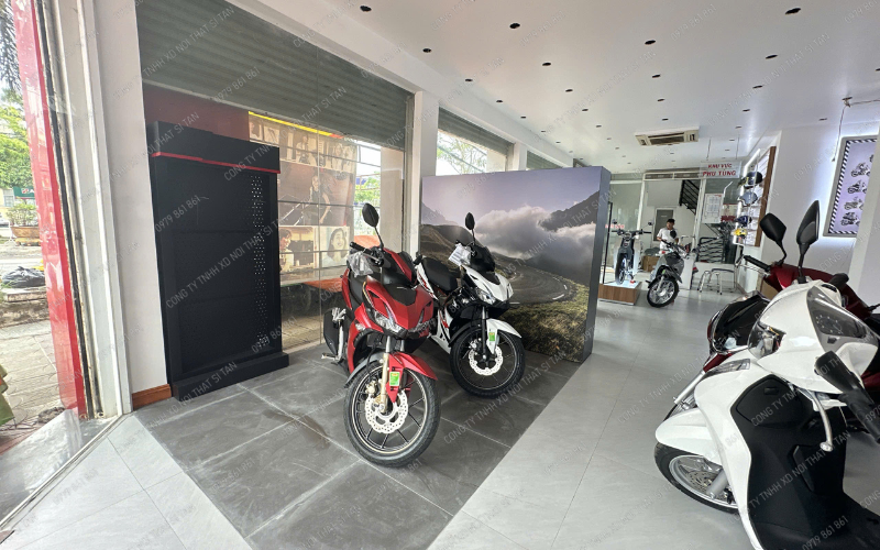 backdrop landscape trưng bày xe Honda