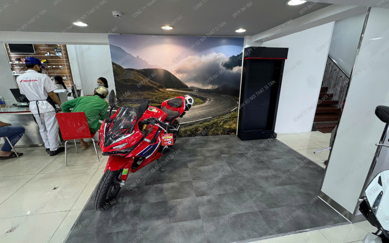 Background trưng bày khu Lifestyle và Fun theo tiêu chuẩn Honda tại HEAD Hồng Đức 1